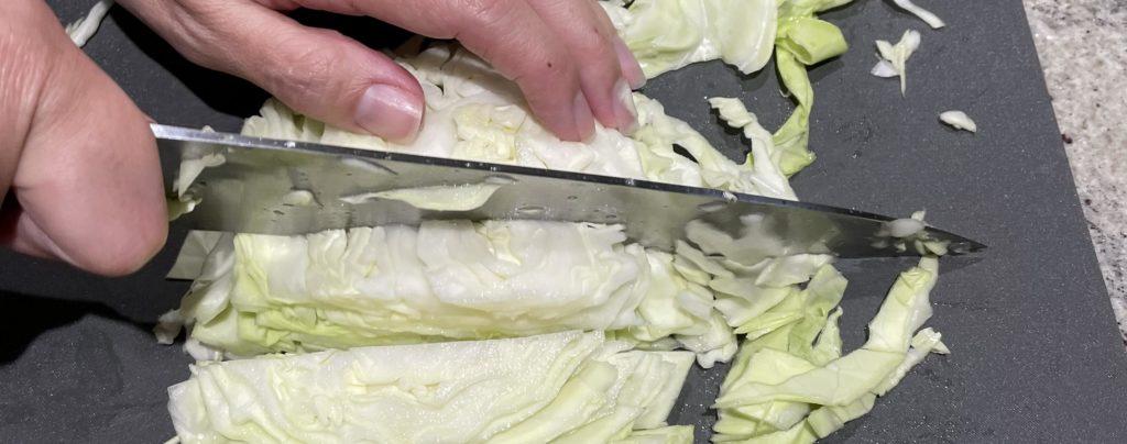 slice cabbage