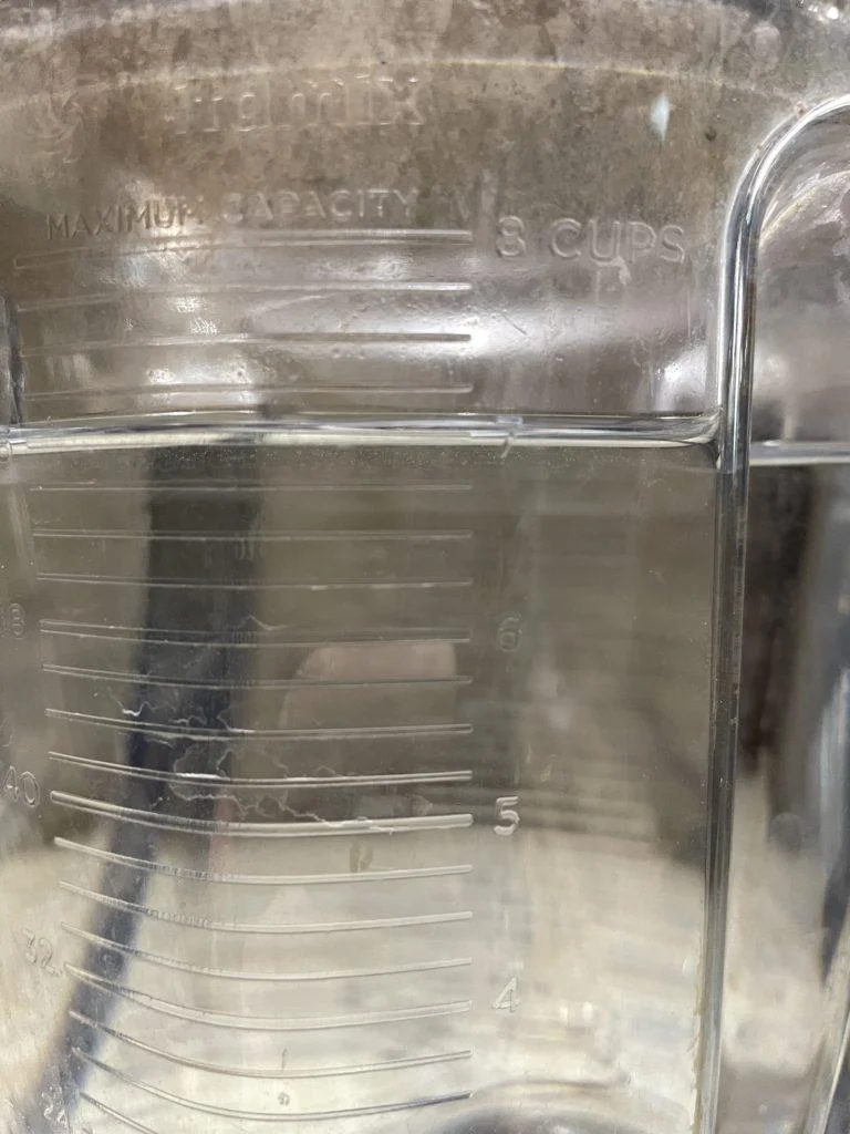 water in blender