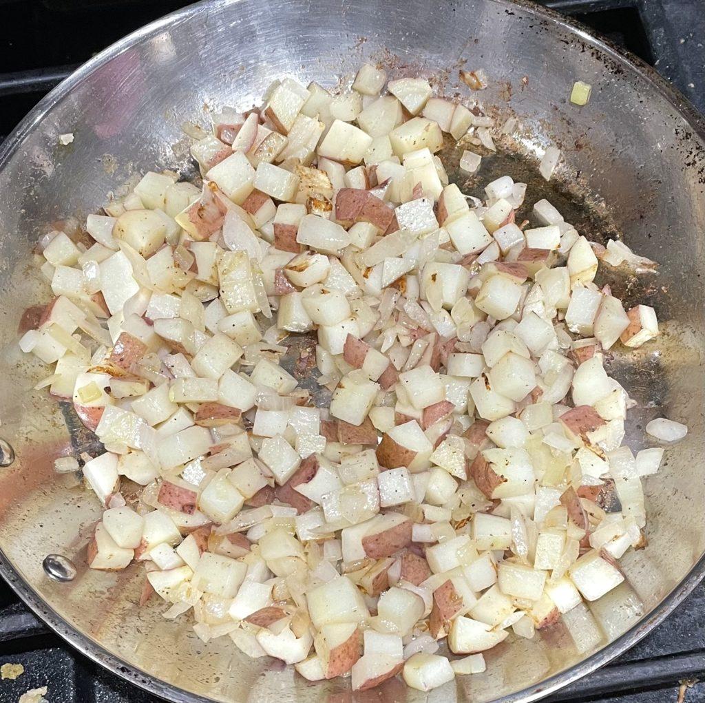 stir potatoes