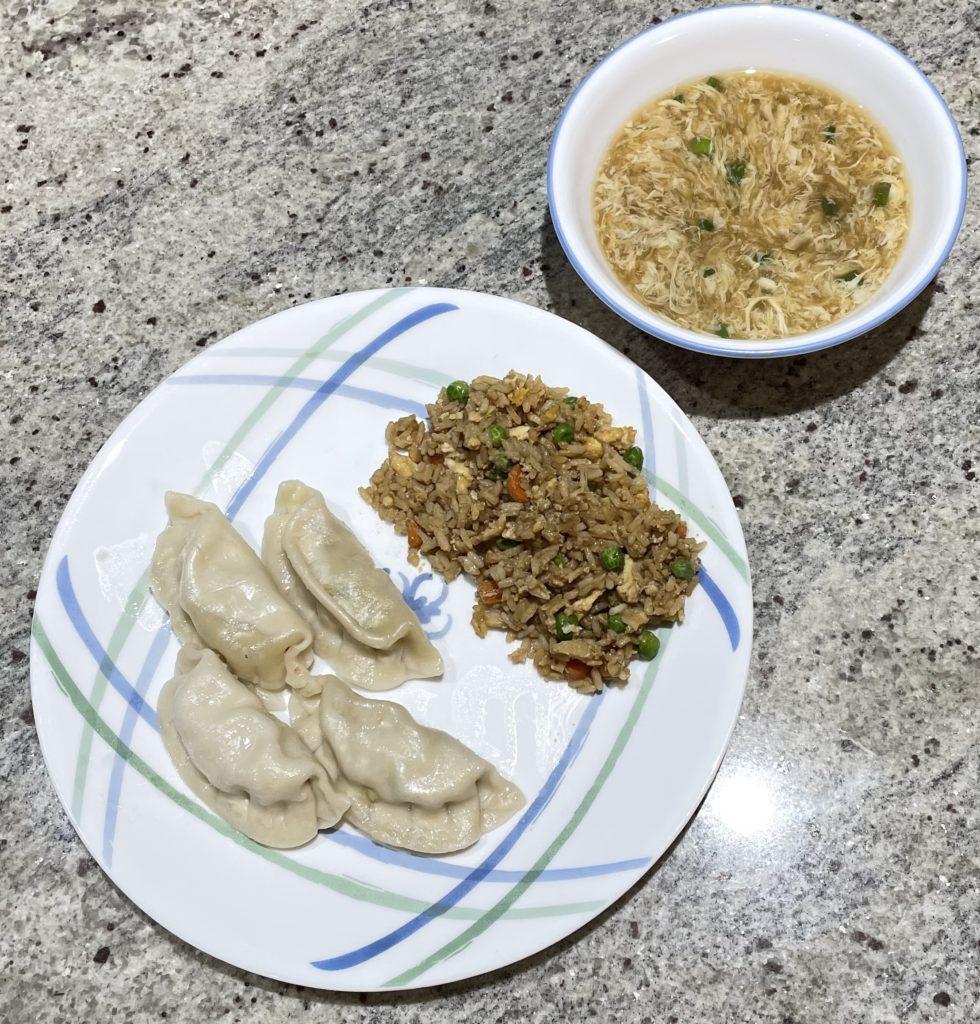 egg drop soup and fried rice