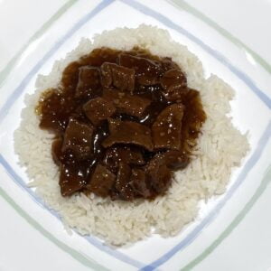 Mongolian Beef on rice