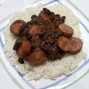 kielbasa bowl on rice