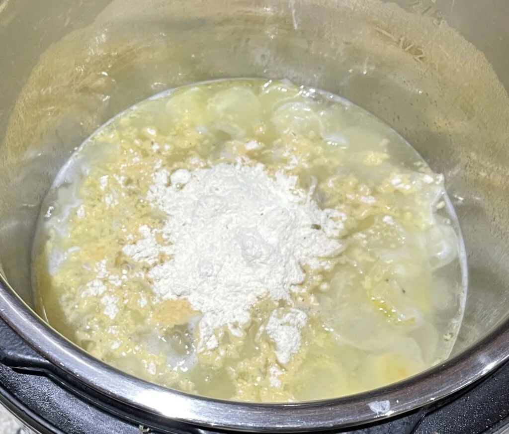 Add in the cheese powder Add in the cheese powder