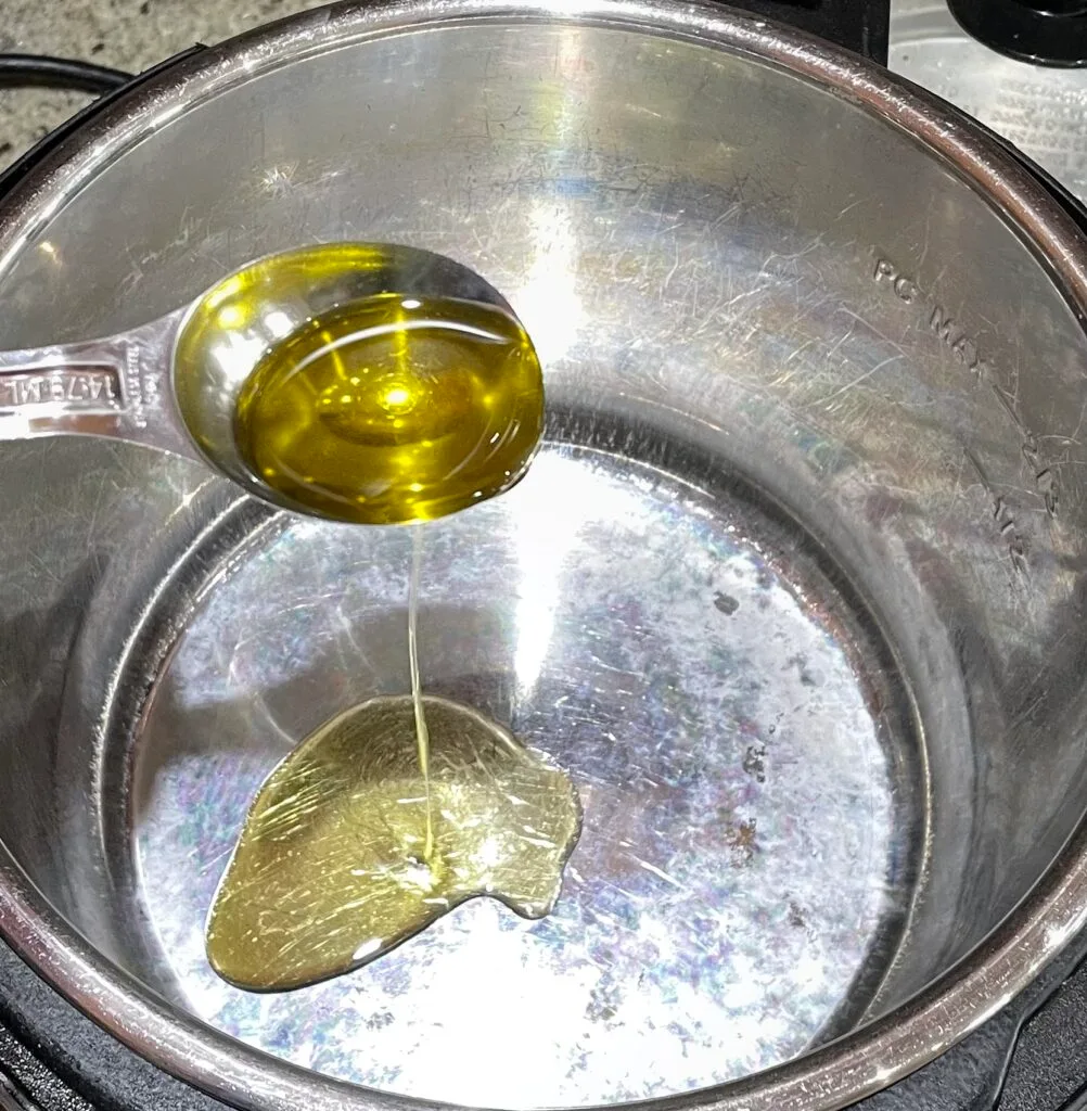 oil in pot oil in pot