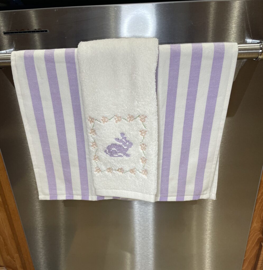 Easter Towels on Dishwasher