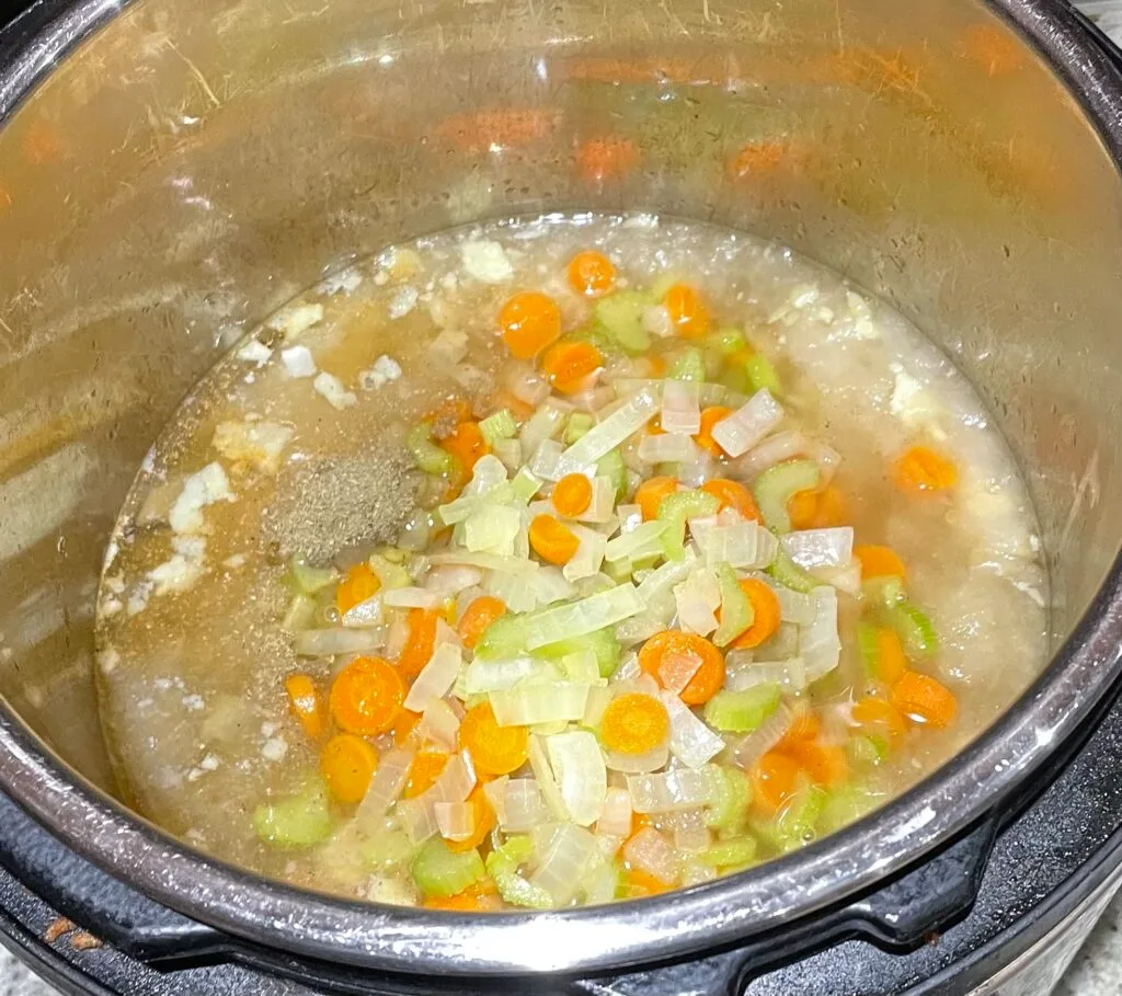 veggies in the pot